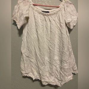 White flower print off the shoulder